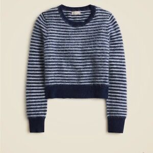 J.Crew Brushed cashmere shrunken crewneck sweater in stripe